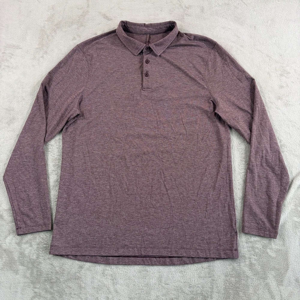 Lululemon Evolution Performance Golf Polo Shirt in Heather Plum Men XL Stretch